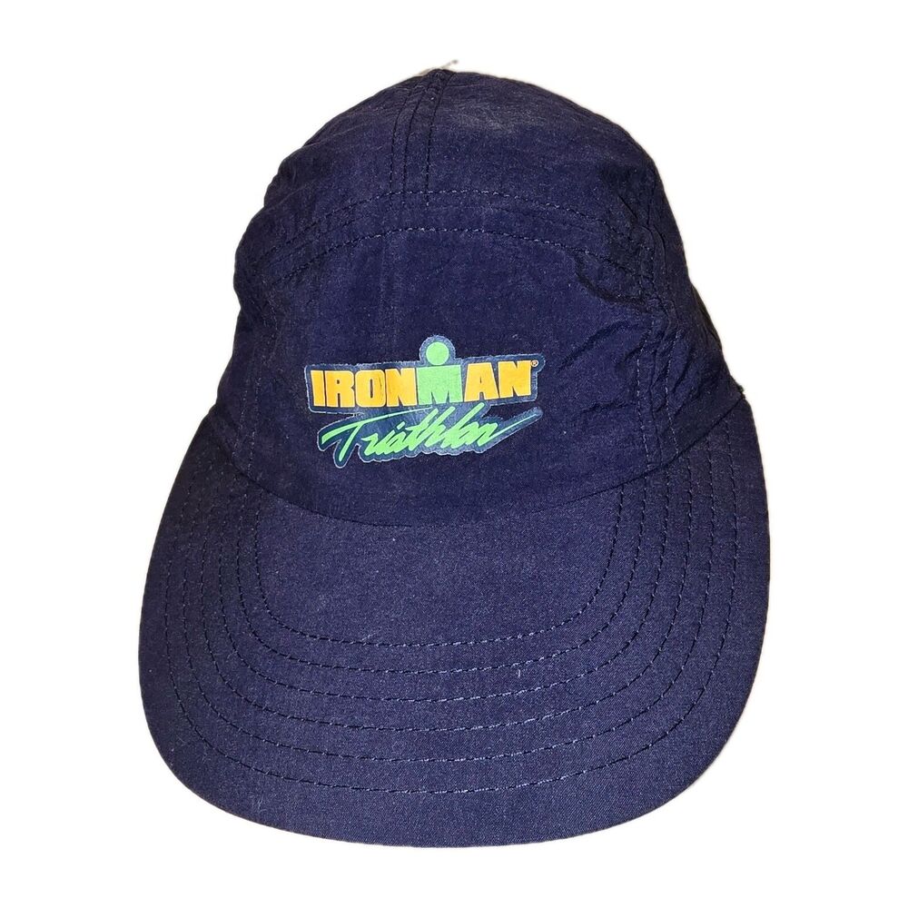 Ironman Triathlon Hat Blue Adjustable Run Bike Swim